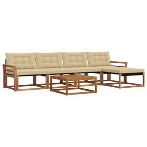vidaXL Set vanjskih sofa s jastukom 6 pcs Prirodna i bež
