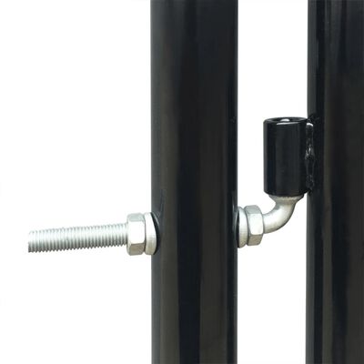 vidaXL Crna jednostruka vrata za ogradu 100 x 125 cm