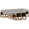 vidaXL Set vanjskih sofa 9 kom. Prirodna i svjetlosiva