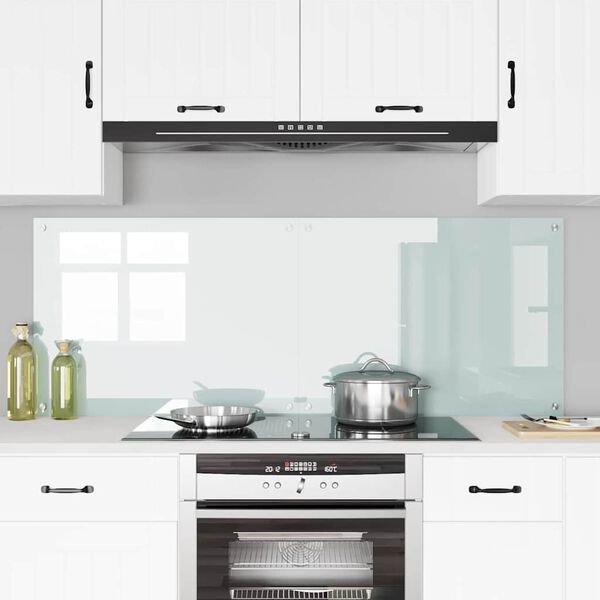 vidaXL Kuhinjski zaštita Bijelo 80 x 60 cm Staklo otporno na udarce