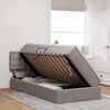 vidaXL Krevet s prostorom za pohranu s LED-om Sivo-smeđa 90 x 190 cm