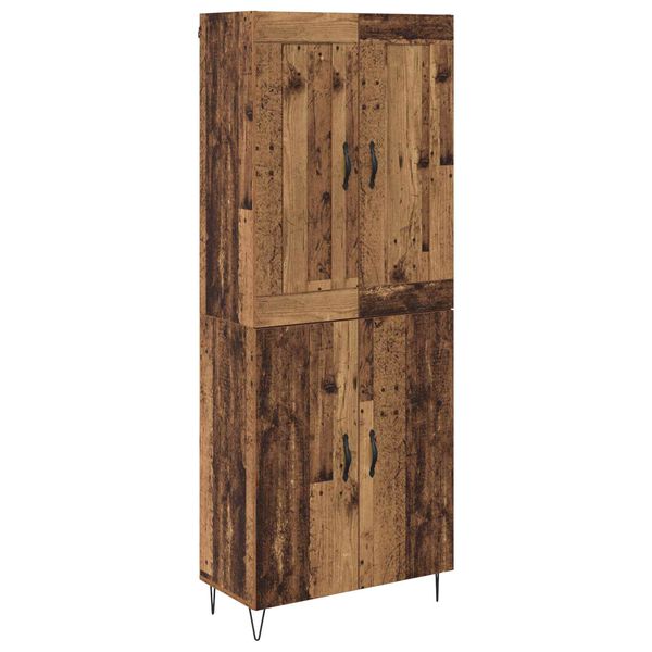 vidaXL Highboard Staro drvo 69,5 x 34 x 180 cm Konstruirano drvo