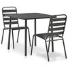 vidaXL 3-dijelni bistro set čelični tamno sivi