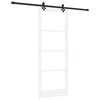 vidaXL Klizna vrata Bijelo 83 x 211 cm Masivna borovina i staklo