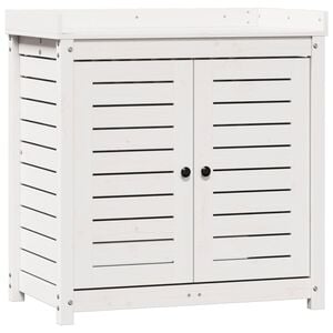 vidaXL Stol za sadnju s policama bijeli 82,5x50x86,5 cm od borovine