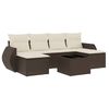 vidaXL 7-dijelni set vrtnih sofa od poliratana s jastucima smeđi
