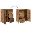 vidaXL Highboard s ladicama 2 pcs Staro drvo Konstruirano drvo