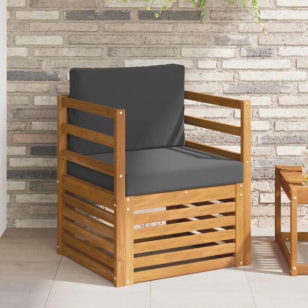 vidaXL Set vanjskih sofa Čvrsto drvo akacije i poliester Prirodna