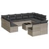 vidaXL 12-dijelni set vrtnih sofa poliratan s jastucima svijetlosivi