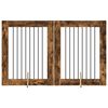 vidaXL Vrata za pse s postoljem 2 pcs Dimljeni hrast 80 x 100 cm