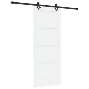 vidaXL Klizna vrata Bijela i crna 83 x 202 cm Masivna borovina