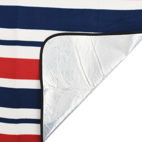 vidaXL Deka za piknik sklopiva crvena plava pruga 200x150cm bar&scaron;unasta