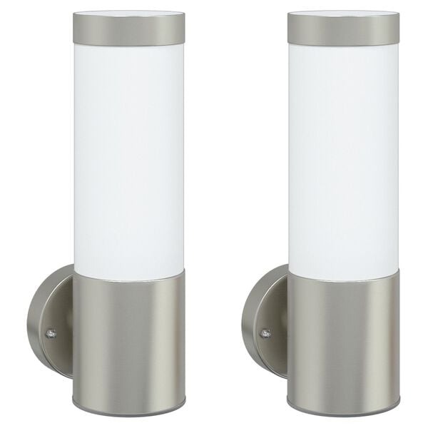 vidaXL Vanjska zidna lampa 2 pcs Srebrno 12 x 8,5 x 27 cm
