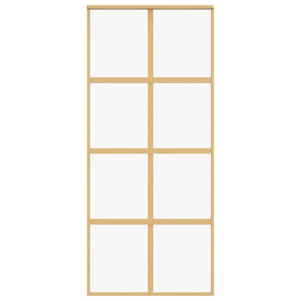 vidaXL Klizna vrata zlatna 90 x 205 cm prozirno staklo ESG i aluminij