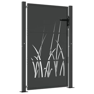 vidaXL Vrtna vrata antracit 100x125 cm dizajn s čeličnim travom