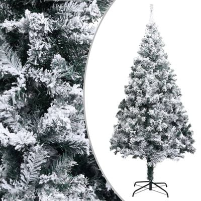 vidaXL Umjetno božićno drvce LED s kuglicama i snijegom zeleno 400 cm
