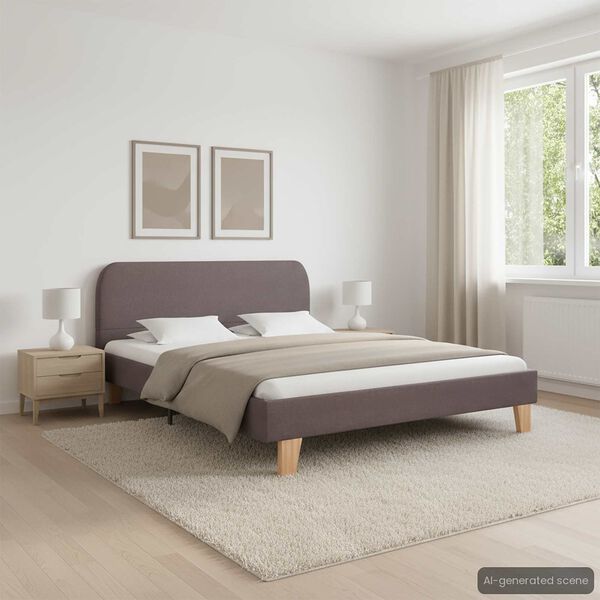 vidaXL Okvir kreveta bez madraca Taupe tkanina 135x190 cm