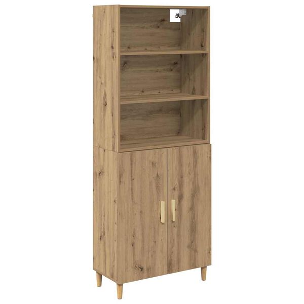 vidaXL Highboard Umjetnički hrast 69,5 x 32,5 x 180 cm