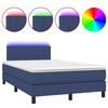 vidaXL Krevet box spring s madracem LED plavi 120 x 200 cm od tkanine