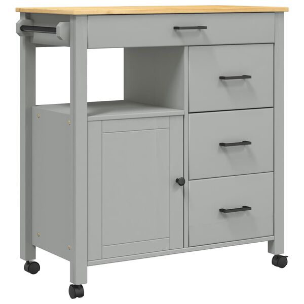 vidaXL Kuhinjska kolica MONZA 84 x 40 x 88,5 cm od masivne borovine