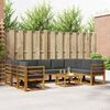 vidaXL Set vanjskih sofa s jastukom 10 pcs Prirodna i antracit