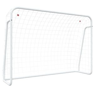 vidaXL Nogometni gol s mrežom bijeli 214x75x152 cm čelik i poliester