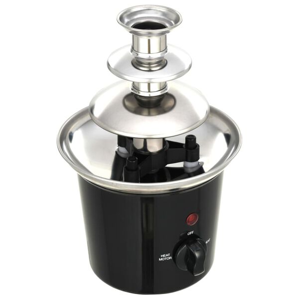 vidaXL Čokoladna fontana od nehrđajućeg čelika crna 60 W