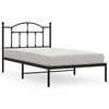 vidaXL Metalni okvir za krevet s uzglavljem crni 100x190 cm