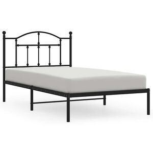 vidaXL Metalni okvir za krevet s uzglavljem crni 100x190 cm