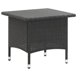 vidaXL Čajni stolić crni 50 x 50 x 47 cm od poliratana