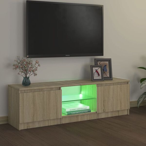 vidaXL TV ormarić s LED svjetlima boja hrasta sonome 120x30x36 cm