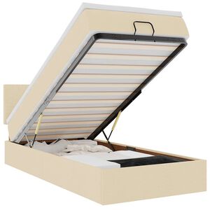 vidaXL Otomanski okvir kreveta s madraca krem 80x200cm od tkanine