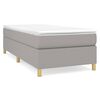 vidaXL Okvir kreveta s oprugama i madrac svjetlosivi 90x200cm tkanina