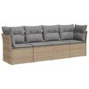 vidaXL 4-dijelni set vrtnih sofa s jastucima bež od poliratana