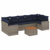 vidaXL 8-dijelni set vrtnih sofa od poliratana s jastucima sivi