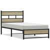 vidaXL Metalni okvir kreveta bez madraca boja hrasta sonome 107x203 cm