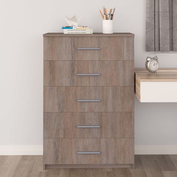 vidaXL Ladičar od iverice 71 x 35 x 108 cm boja sivog hrasta sonome