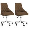 vidaXL Okretne blagovaonske stolice 2 kom smeđe od tkanine