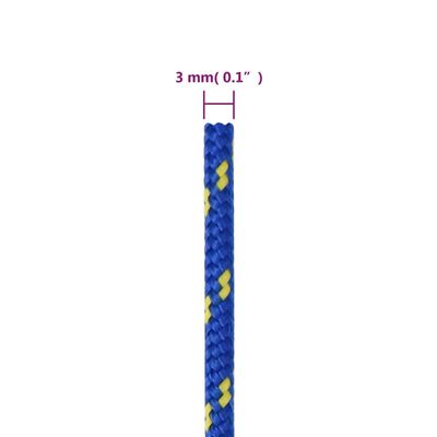 vidaXL Brodski konop plavi 3 mm 100 m od polipropilena