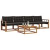 vidaXL Set vanjskih sofa s jastukom 5 pcs Prirodna i crna