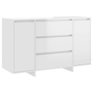vidaXL Komoda s 3 ladice sjajna bijela 120x41x75 cm konstruirano drvo