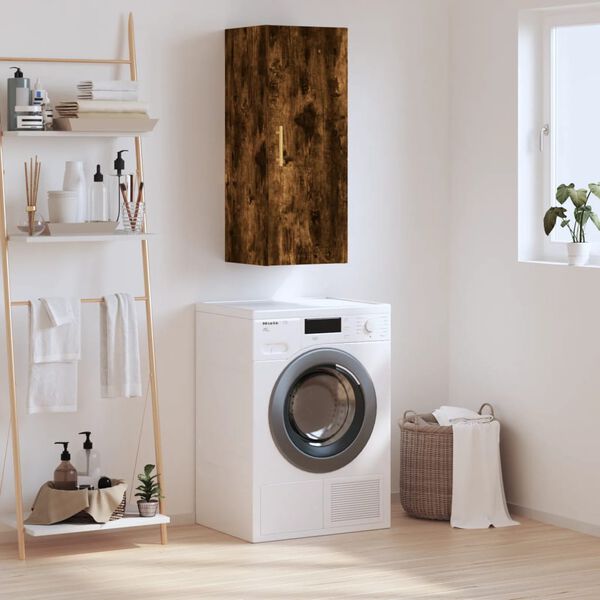 vidaXL Zidni ormarić boja dimljenog hrasta 34,5 x 34 x 90 cm