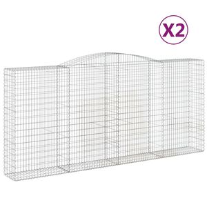 vidaXL Lučne gabionske ko&scaron;are 2 kom 400x50x180/200cm pocinčano željezo