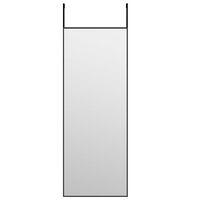 vidaXL Ogledalo za vrata crno 30x80 cm od stakla i aluminija