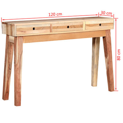 vidaXL Konzolni stol od masivnog obnovljenog drva