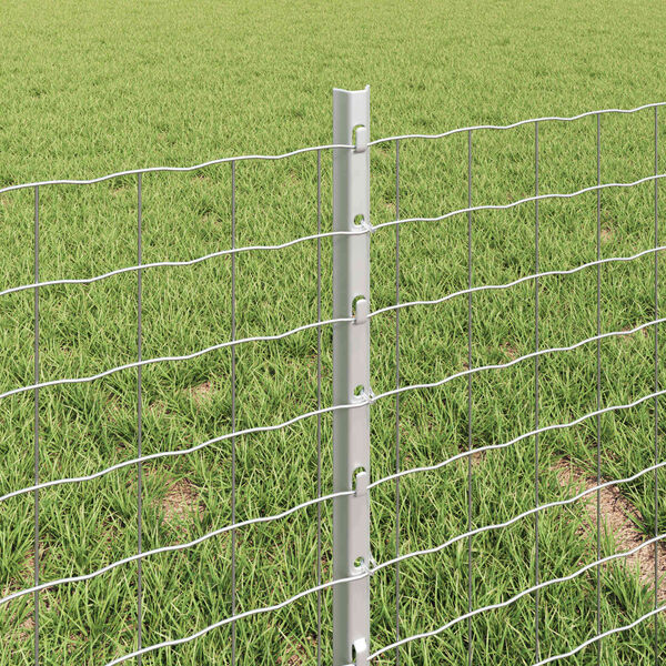 vidaXL Ograda s postovima Srebrno 0,4 x 10 m Čelik