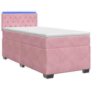 vidaXL Krevet s box springom, madracem i LED-om Ružičasta 80 x 200 cm