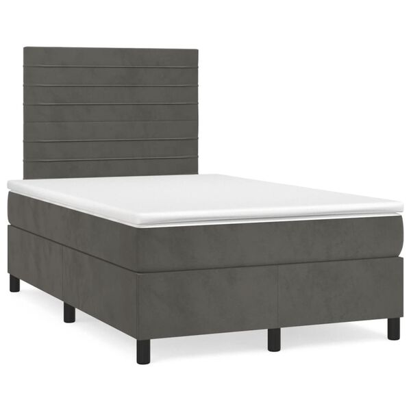vidaXL Krevet box spring s madracem tamnosivi 120 x 190 cm bar&scaron;un