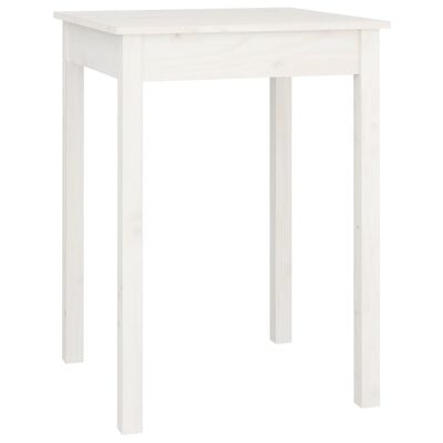 vidaXL Blagovaonski stol bijeli 55 x 55 x 75 cm od masivne borovine