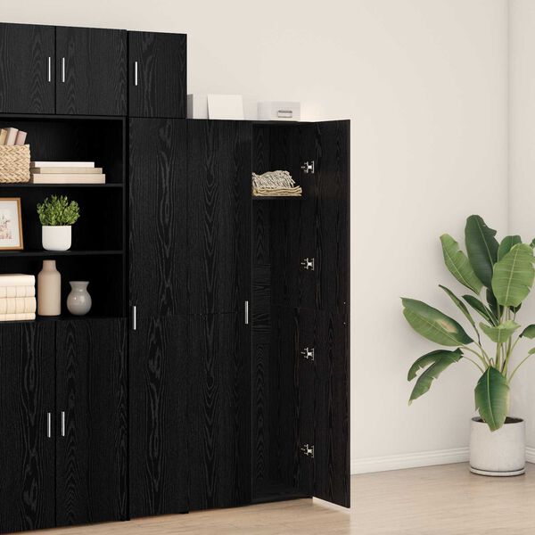 vidaXL Highboard Crni hrast 70 x 42.5 x 185 cm Konstruirano drvo